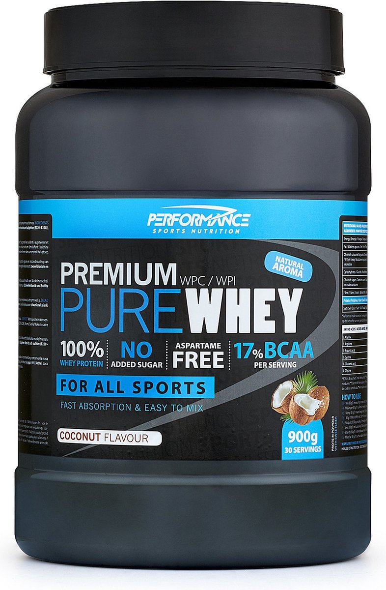 Performance - Pure Whey (Cocos - 900 gram) - Whey Protein - Eiwitpoeder - Eiwitshake - Sportvoeding - 30 shakes