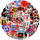 Boksen Stickers - Thema Boxing, Kickboxing, Muay Thai - 50 stuks -5x6CM - Laptopstickers Sport