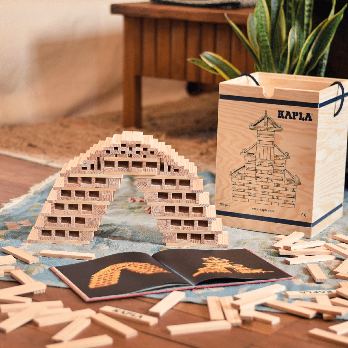 KAPLA - KAPLA Blank - Constructiespeelgoed - Voorbeeldboek - 280 Plankjes — afbeelding 3