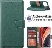 iPhone 15 Book Case - Portemonnee hoesje - PU Lederen bookstyle hoes - iPhone 15 wallet case - Groen - EPICMOBILE