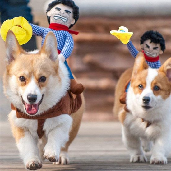 Pawsource Hondenkostuum - grappig pak honden - halloween honden - dierenkleding - cowboy kostuum - Pawsource
