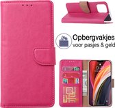 iPhone 15 Book Case - Portemonnee hoesje - PU Lederen bookstyle hoes - iPhone 15 wallet case - Roze - EPICMOBILE