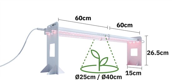 Foto: Hortipower kweeklampen set voor thuis nurser 3 4 x 60cm daglicht loos kweken 400 780nm 4 x 10w groeilamp voor opkweken en planten groei en bloei kweeklamp full spectrum groeilampen