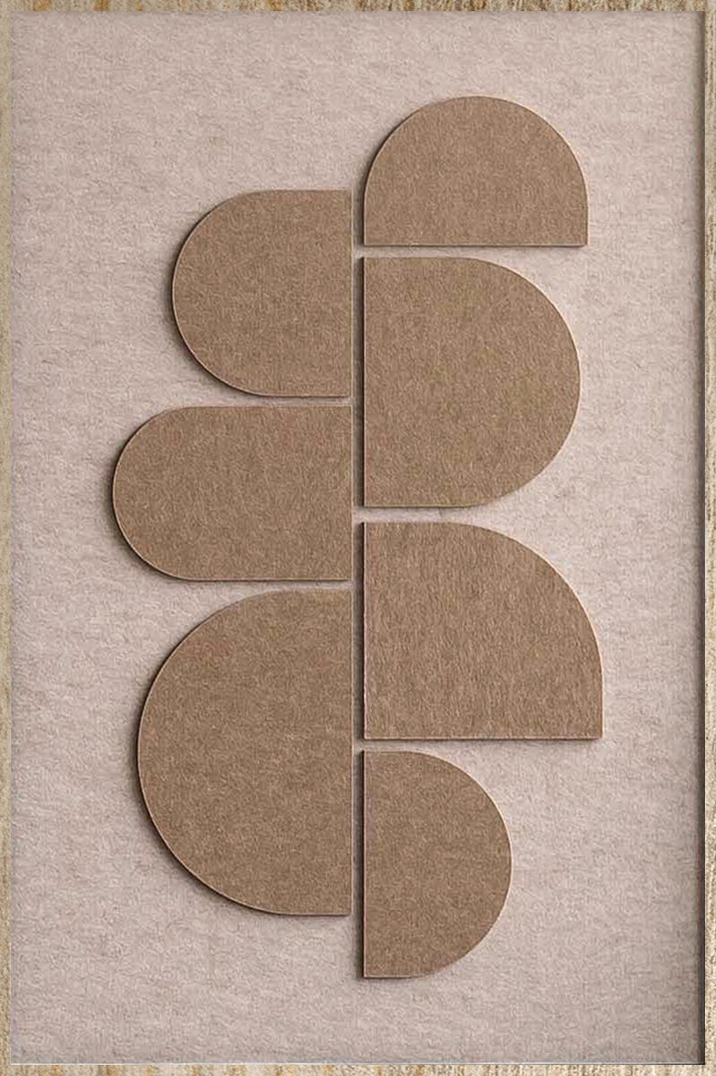 Wandkraft Feltro Acustico 002 - Design Wanddecoratie - 80x120 cm - Baklijst Blank - Beige