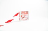 Afzetlint rood/wit - rol 500 meter - Extra sterk 70 micron - scheurt niet