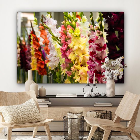 Impression sur Toile Glaïeul - Fleurs - Couleurs - 140x90 cm - Décoration murale