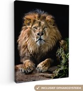 Peintures sur toile Lions - Chasse - Portrait - 120x160 cm - Décoration murale XXL