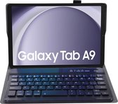 Case2go - Bluetooth Toetsenbordcase voor Samsung Galaxy Tab A9 (2023) - QWERTY Keyboard case - Zwart