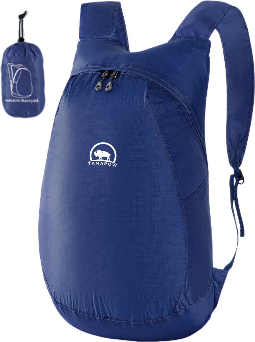 Tamarow Opvouwbare Rugtas - Lichtgewicht Rugtas - Outdoor - Spatwaterdicht - 14 Liter - Blauw