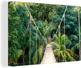 Canvas Jungle - Brug - Touw - Natuur - Schilderij - 60x40 cm - Muurdecoratie