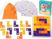 Playos® - Tetris Puzzel - met 30 Kaartjes - Puzzle Game - Vormen Puzzel - Montessori Speelgoed - Tangram - Educatief Speelgoed - Ruimtelijk Inzicht - Puzzelen