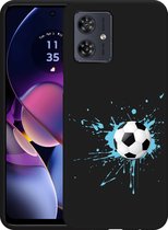 Cazy Hoesje Zwart geschikt voor Motorola Moto G54 5G Soccer Ball