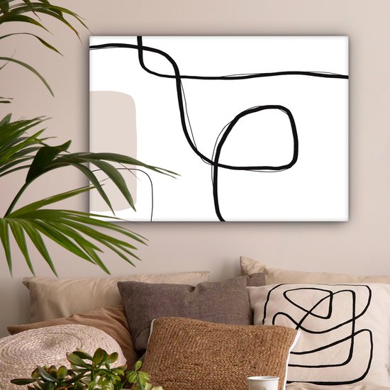 Tableau Peinture Abstrait - Pastel - Minimalisme - 80x60 cm - Décoration murale