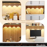 Elumia® LED lamp 80cm met bewegingssensor - 3 kleuren(warm wit, wit en koud wit) - USB - Led Verlichting met 5 krachtige LED's - Aluminium - Magnetisch - USB-oplaadbare Accu - Eenvoudige Bevestiging