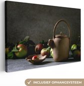 Toile Peinture Théière - Thee - Nature Morte - 30x20 cm - Décoration murale