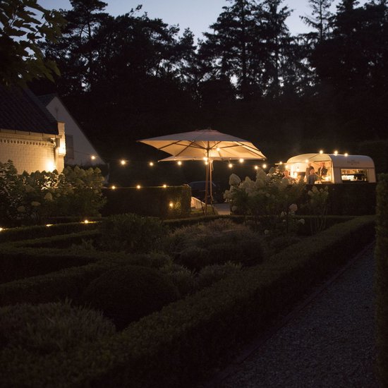Guirlande lumineuse d'extérieur LumenXL 15 mètres 30 luminaires - Ampoules LED à filament en U 1 watt 2650 K - Variateur IP44
