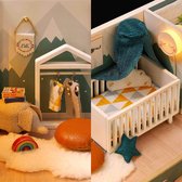 Kit de maison de poupée miniature DIY avec Musique Kit de maison DIY bricolage avec Meubles artisanat fait à la main cadeaux de maison de poupée miniature, vie confortable
