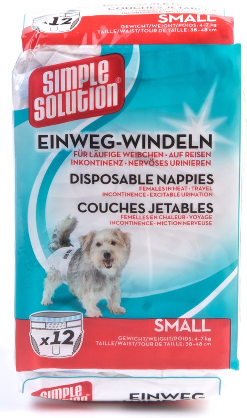 Simple Solution Wegwerp Honden Luier - SMALL 12 ST 38-48 CM