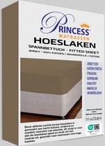 Het Ultieme Zachte Hoeslaken- Jersey -Stretch -100% Katoen-Lits-Jumeaux- 200x220+40cm-Beige - Voor Boxspring-Waterbed
