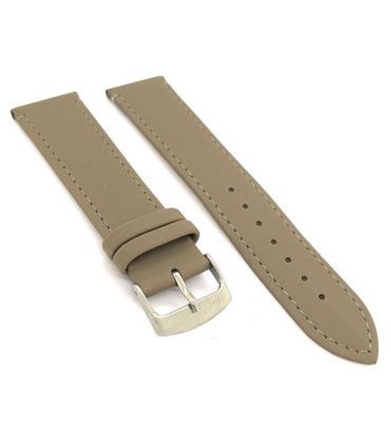 Anbeer Horlogebandje van echt leer, snelsluiting met roestvrijstalen gesp, beschikbare afmetingen 18 mm, 20 mm, 22 mm, 24 mm, 20 mm, Geen edelsteen