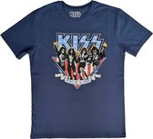 Kiss - Americana Heren T-shirt - 2XL - Blauw