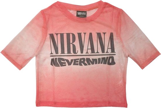 Nirvana - Nevermind Wavy Logo Crop top - XXS - Roze