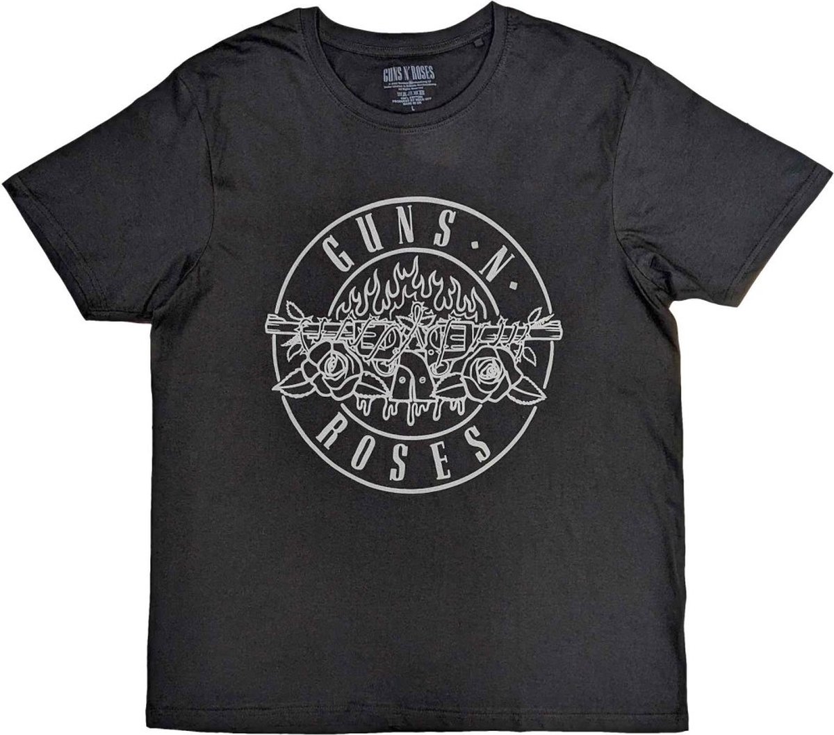 Guns N' Roses - Classic Bullet Mono Heren T-shirt - L - Zwart