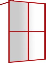 vidaXL-Inloopdouchewand-transparant-140x195-cm-ESG-glas-rood