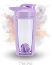 Motivai® Shake Cup - Violet - Avec boule à shake - Shaker - 500 ml - Bouteille d'eau de motivation - Pour préparer des shakes - Également pour suppléments