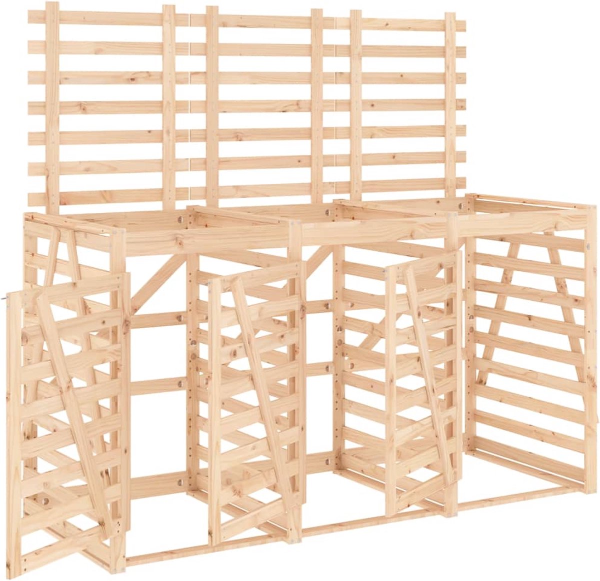 vidaXL - Containerberging - drievoudig - massief - grenenhout