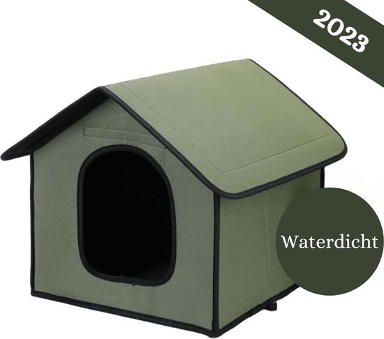 PawHut Huisdierentent, Hondentent, Kattenhuis voor Buiten, Hondenhuis met Gaasvenster, Honden Tipi Tent met Draagtas, Zonnedak voor Achtertuin, Woonkamer, Groen