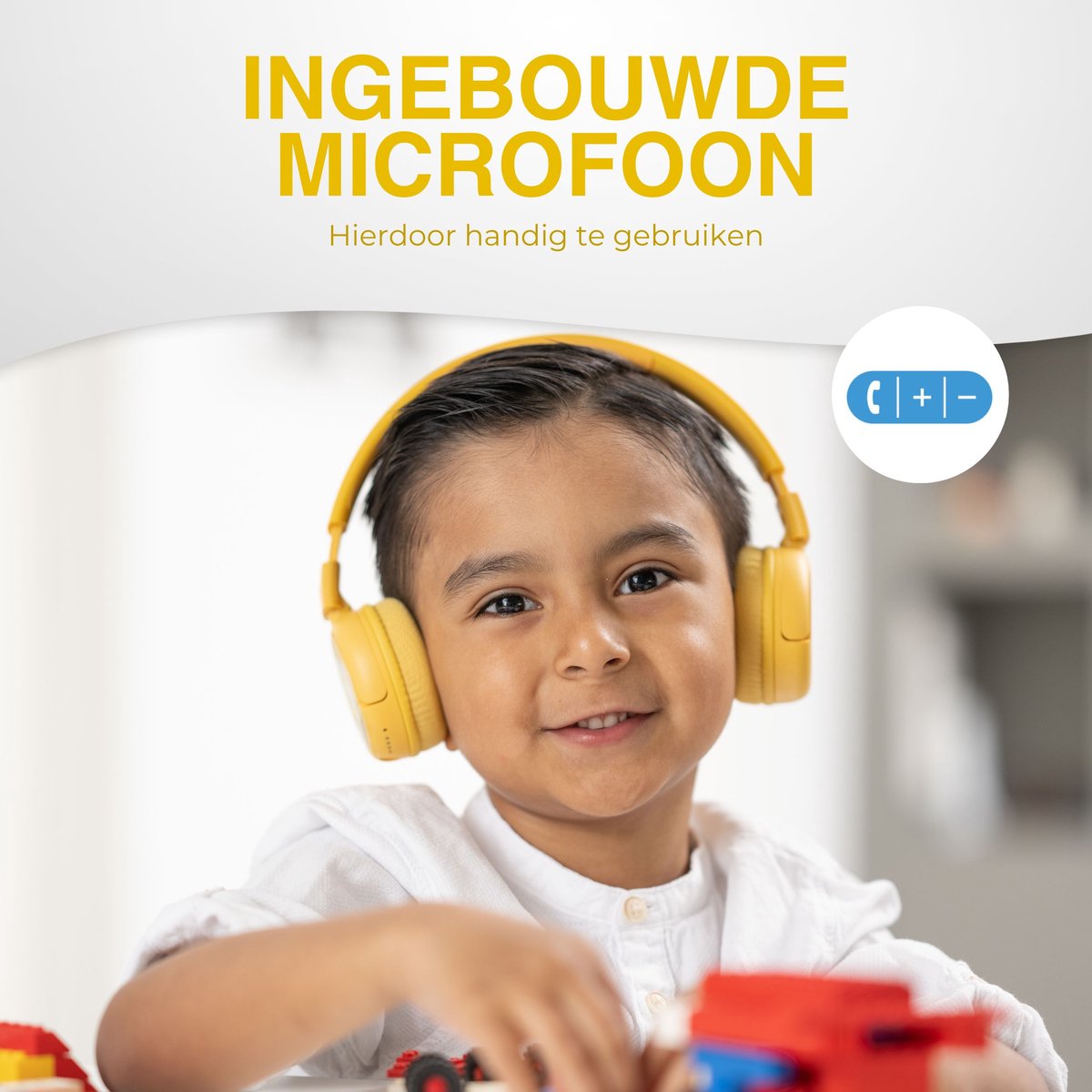 BuddyPhones PopFun Koptelefoon Kinderen - Kinder Koptelefoon Draadloos – Volumelimiet 84/95 dB – 24 uur batterijduur – Bluetooth Hoofdtelefoon - Ingebouwde microfoon - Inclusief Leuke Stickers - Geel — afbeelding 12