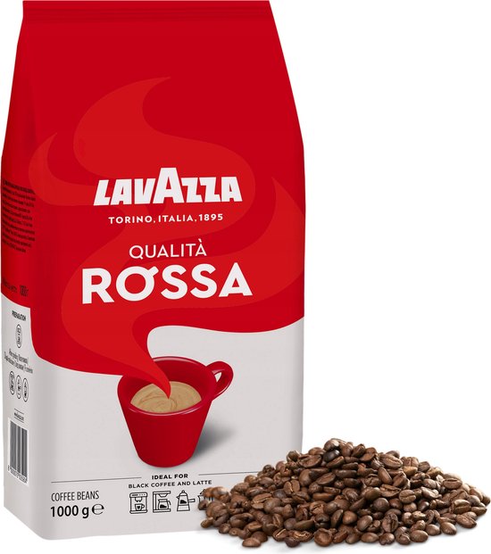 LAVAZZA Qualita Rossa - Mengsel van gebrande Arabica en Robusta koffiebonen, koffiebonen 1 kg