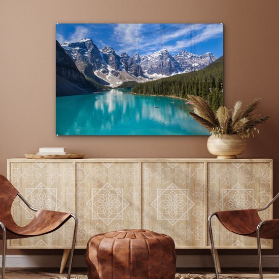 Peinture sur Verre - Lac Moraine au Canada - 120x80 cm - Peintures sur Verre Peintures - Photo sur Glas