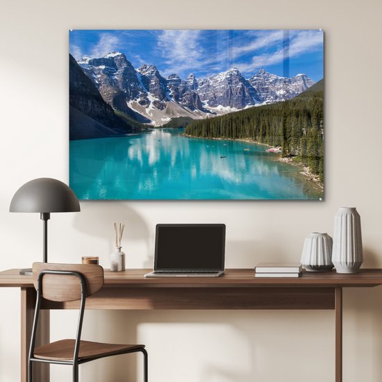 Peinture sur Verre - Lac Moraine au Canada - 120x80 cm - Peintures sur Verre Peintures - Photo sur Glas
