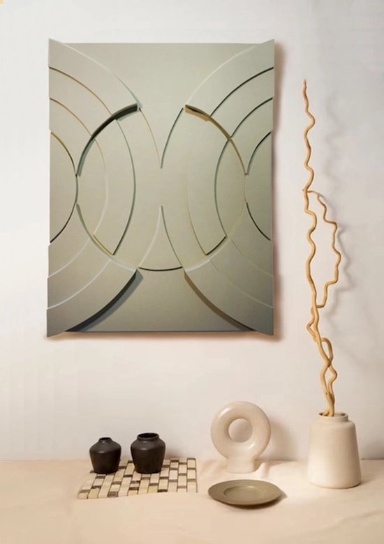 gebroken boog, minimalistisch 3D schilderij - abstract