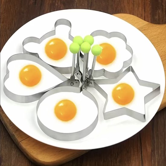 Yitobici Anti-aanbak-eierringen van roestvrij staal voor het braden van eieren, pannenkoeken, ronde crumpet-cirkelvorm, Engelse muffins, grillplaat voor camping, ontbijt, hamburger, sandwiches, 2