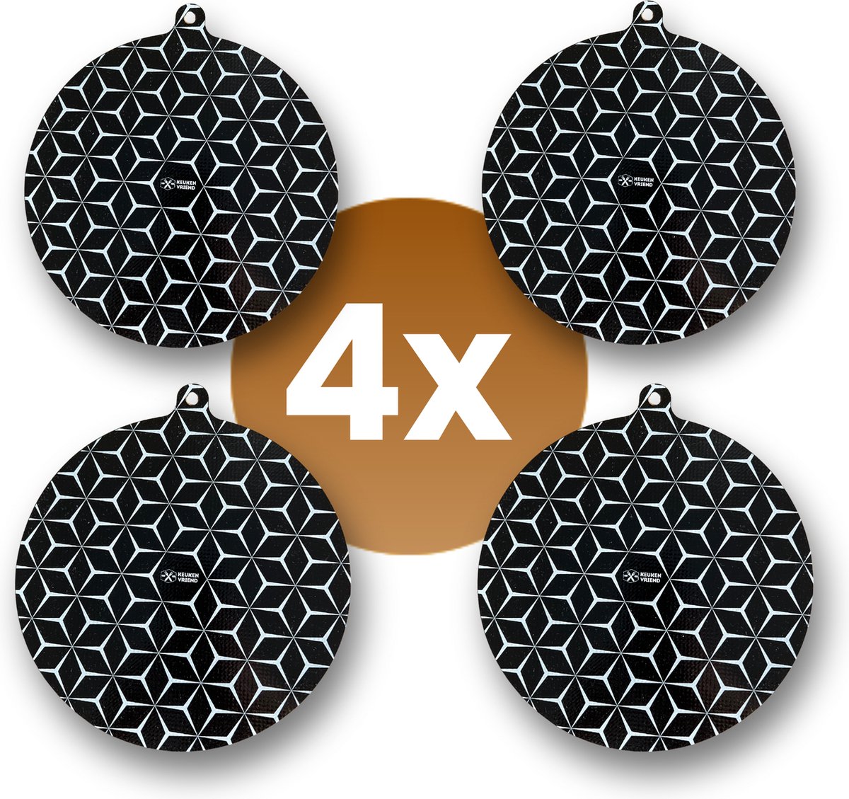 Keukenvriend © Inductie Beschermer - tot 260ºC – Stijlvol - Mercedeslook - Afdekplaat voor kookplaat - Pannenonderzetter antislip - Bescherming matjes rond - Inductieplaat mat - Panbeschermers Voor Kookplaat - Onderzetters pannen