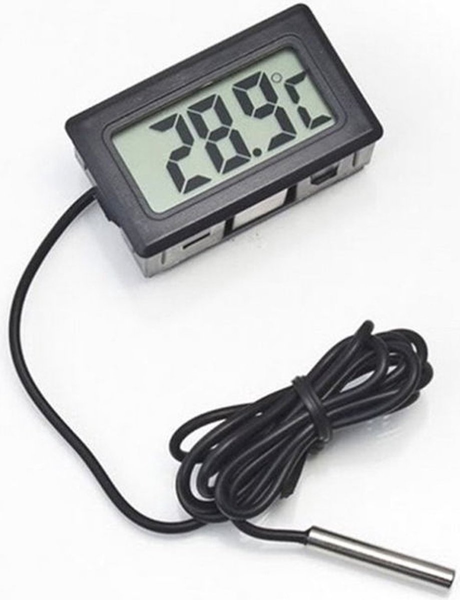 Digitale Thermometer met Meetsonde | INCLUSIEF BATTERIJEN | geschikt voor o.a. koelast aquarium zwembad vriezen etc. | Meetsonde -5ÂşC - +70ÂşC | 1 Meter Kabel