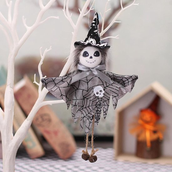 Ornements en peluche Hang Gnome - Pendentif de poupées de sorcière fantôme  effrayant
