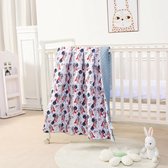 Katoenen babydeken met Öko-Tex certificaat 100 x 75 cm - Omkeerbare deken zacht, ademend en comfortabel - voor jongens en meisjes - geschikt voor een kamer met een temperatuur van 18 - 22 °C