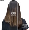 Voor, na 3 maanden en na 6 maanden gebruik van Redken Extreme Length system op donker haar.