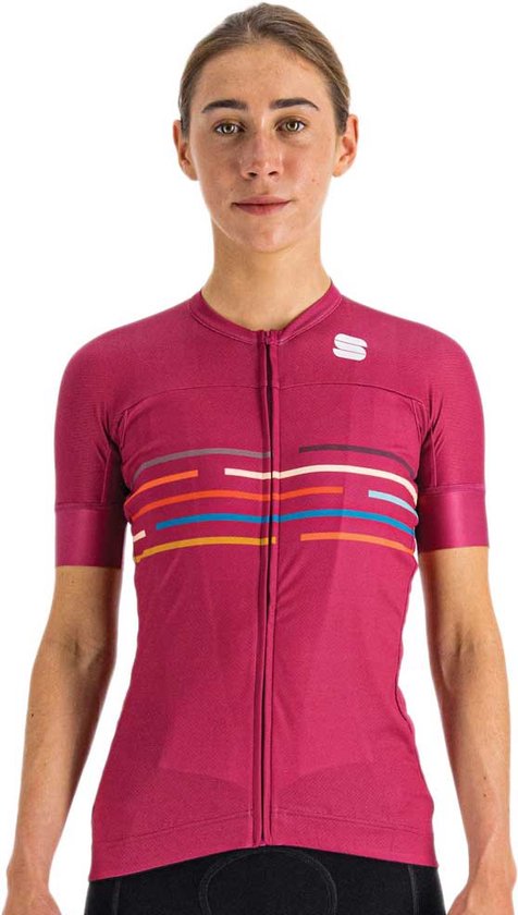 Sportful Fietsshirt Korte Mouwen Blauw Multikleur Dames - V�lodrome W Short Sleeve Jersey Cyclamen-M