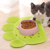 Nobleza Kattenbakmat - Voerbakmat - Schoonloopmat - Placemat kat - Placemat hond - Placemat Voerbak - Onderlegger kattenbak - Poot - Groen - Maat S