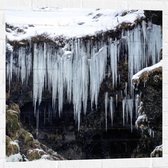 Muursticker - Ijspegels - Sneeuw - Winter - Ijs - 80x80 cm Foto op Muursticker
