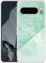 Cazy Hoesje geschikt voor Google Pixel 8 Pro Green Marble