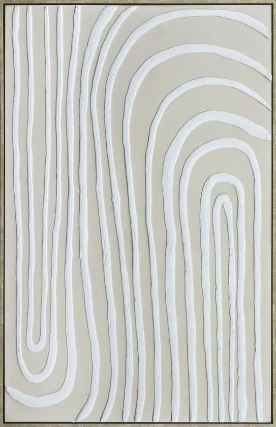 Ter Halle - Schilderij - 3D Wanddecoraties - Grijze Abstracte Bogen (2) - 83x123cm