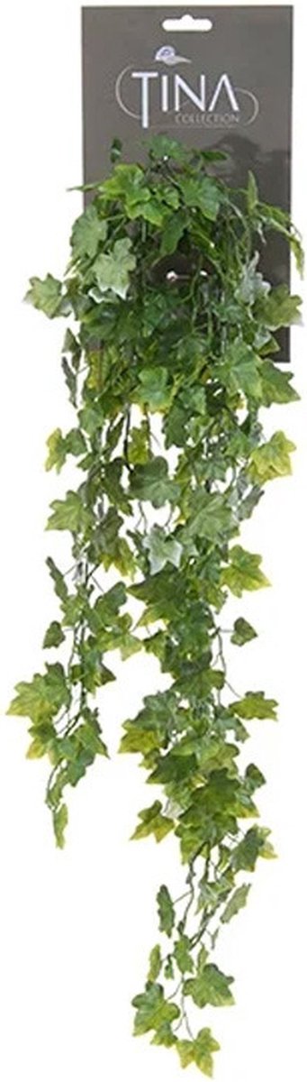 Louis Maes kunstplant met blaadjes hangplant Klimop/hedera - groen/wit - 70 cm - Klimplanten Multi