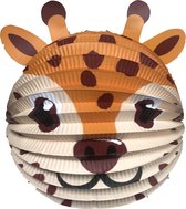 Haza Lampion giraffe - 20 cm - bruin - papier - Sint maarten/kinderfeestje lampionnen