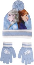 Disney Frozen winterset 2-delig - muts/handschoenen - blauw - voor kinderen